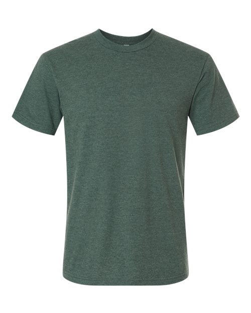 Unisex CVC Tee - Heather Forest Front