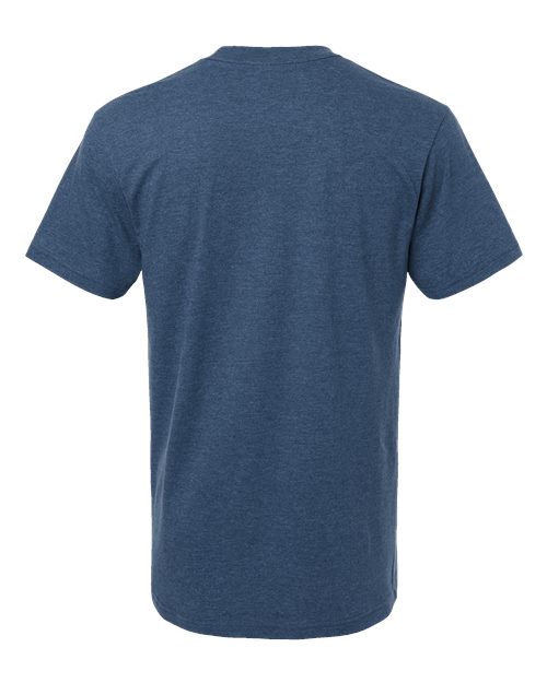 Unisex CVC Tee - Heather Sea Blue Back