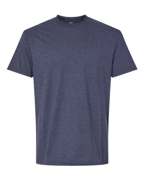 Unisex CVC Tee - Heather Navy Front