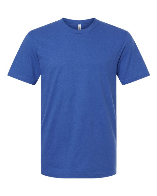 Unisex CVC Tee - Heather Royal Blue Front