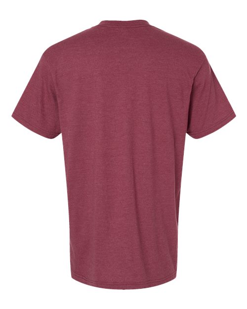 Unisex CVC Tee - Heather Cranberry Back