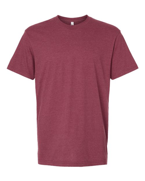 Unisex CVC Tee - Heather Cranberry Front