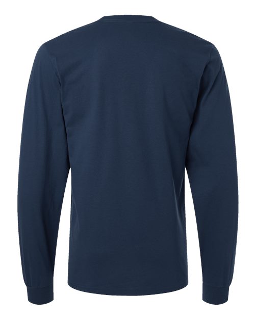 Unisex Fine Jersey Long Sleeve Tee - Sea Blue Back