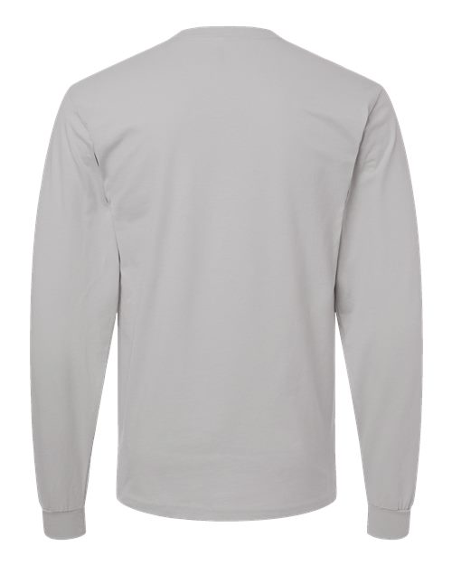 Unisex Fine Jersey Long Sleeve Tee - New Silver Back