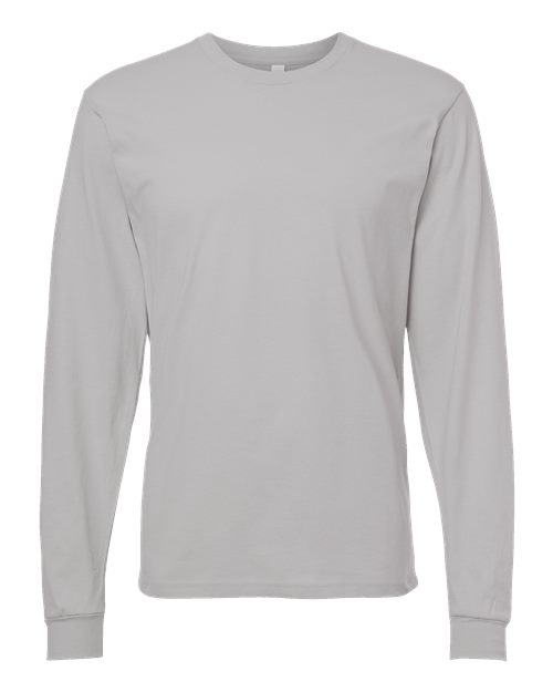 Unisex Fine Jersey Long Sleeve Tee - New Silver Front