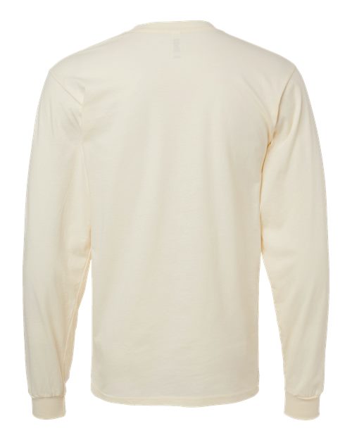 Unisex Fine Jersey Long Sleeve Tee - Cream Back