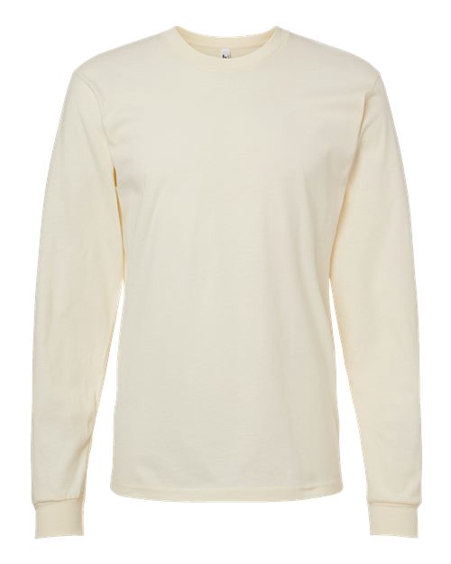 Unisex Fine Jersey Long Sleeve Tee - Cream Front