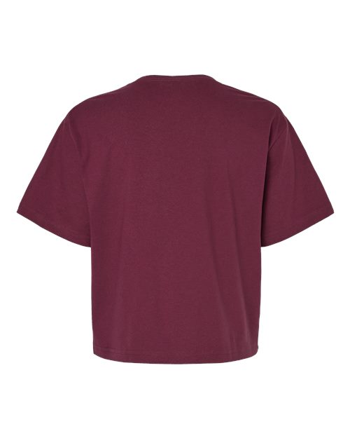 Women's Fine Jersey Boxy Tee - Burgundy Back