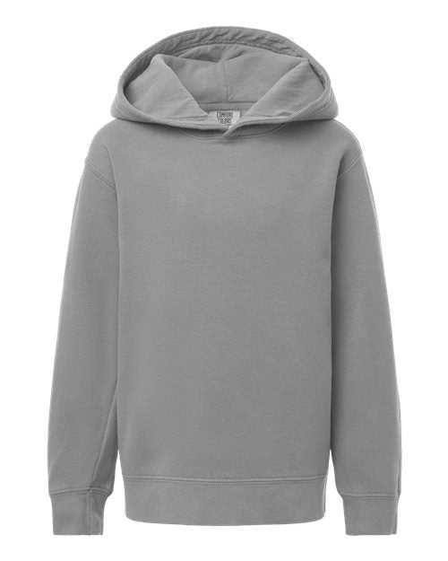 Comfort Colors Youth Garment-Dyed Lightweight Hooded Sweatshirt - Grey Front