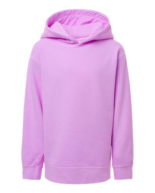 Youth Garment-Dyed Lightweight Fleece Hooded Sweatshirt - Neon Violet Front