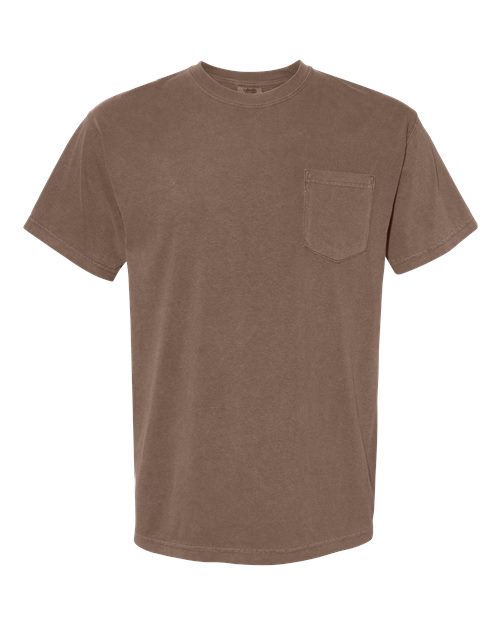 Unisex Garment-Dyed Heavyweight Pocket T-Shirt - Espresso Front