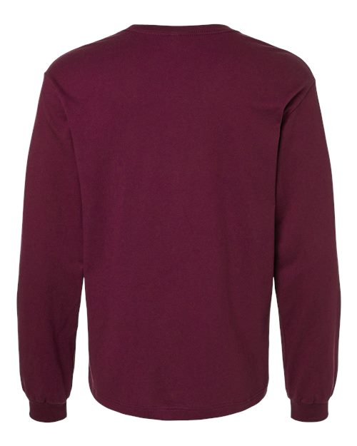 6 oz. Heavyweight Long Sleeve Tee - Maroon Back