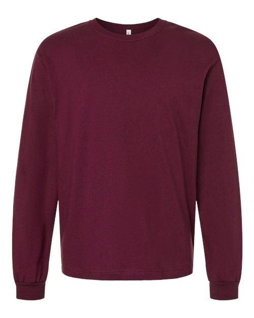 6 oz. Heavyweight Long Sleeve Tee - Maroon Front