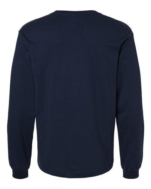6 oz. Heavyweight Long Sleeve Tee - Navy Back