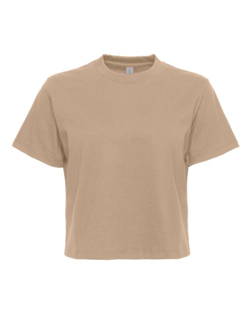 Women's Heavyweight Boxy T-Shirt - Tan Front