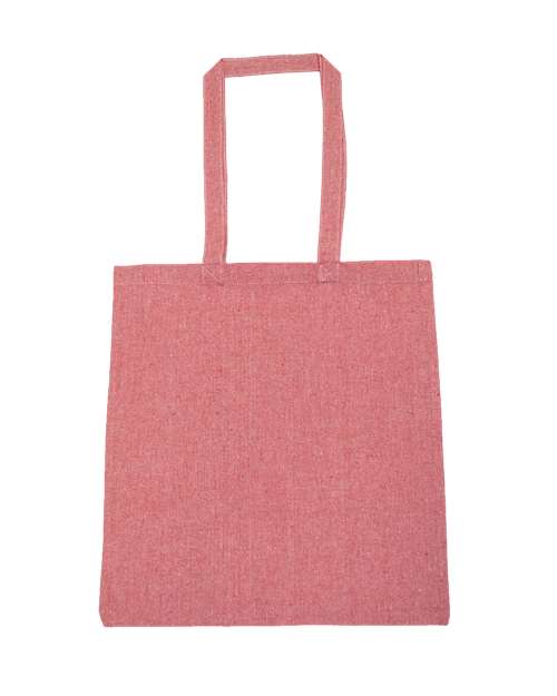Lightweight Recycled Canvas Tote Bag with Extended Handle - Happy Heather Red Front