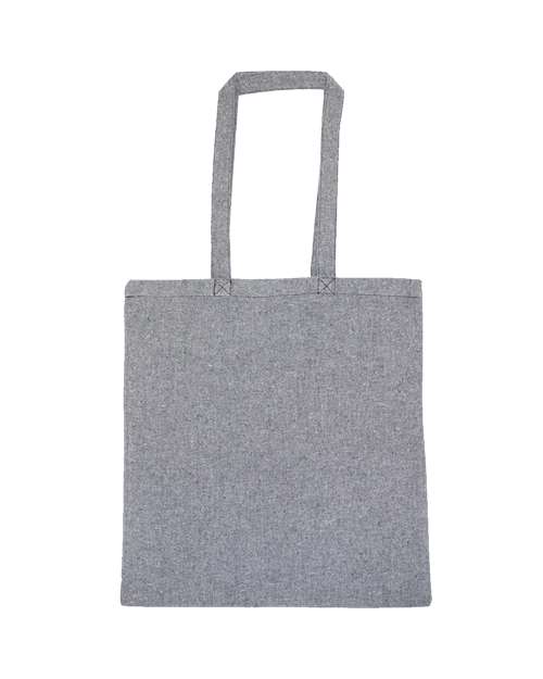 Lightweight Recycled Canvas Tote Bag with Extended Handle - Heather Grey Front