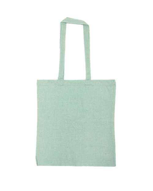 Lightweight Recycled Canvas Tote Bag with Extended Handle - Heather Mint Front