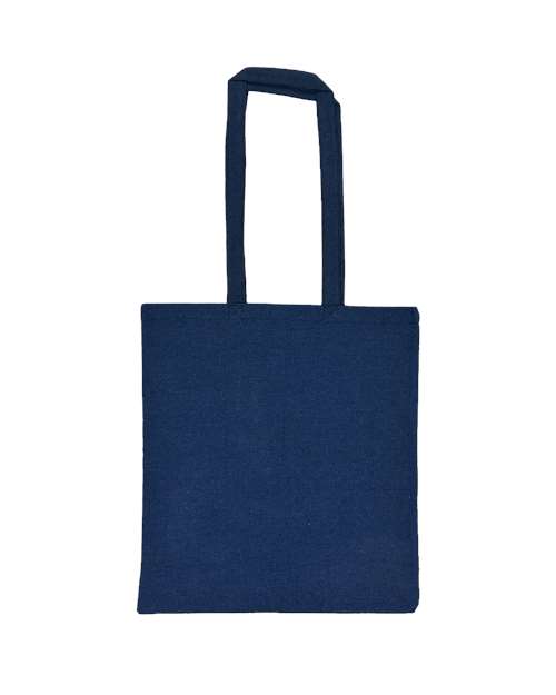 Lightweight Recycled Canvas Tote Bag with Extended Handle - Heather Navy Front