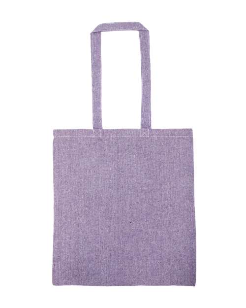 Lightweight Recycled Canvas Tote Bag with Extended Handle - Heather Purple Front