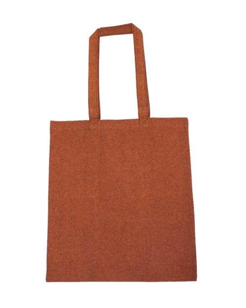 Lightweight Recycled Canvas Tote Bag with Extended Handle - Heather Rust Orange Front