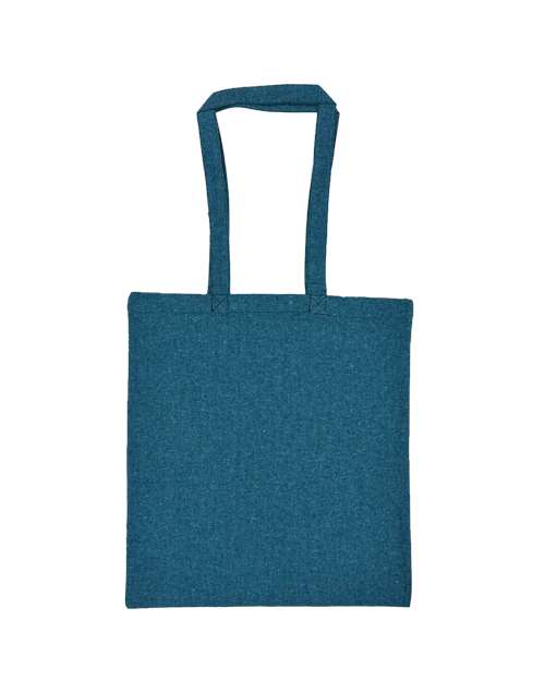 Lightweight Recycled Canvas Tote Bag with Extended Handle - Heather Teal Green Front