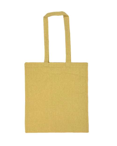 Lightweight Recycled Canvas Tote Bag with Extended Handle - Heather Yellow Front