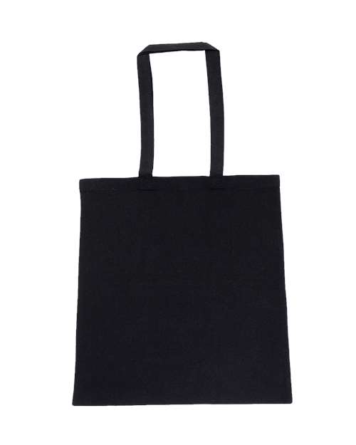 Lightweight Recycled Canvas Tote Bag with Extended Handle - Recycled Black Front