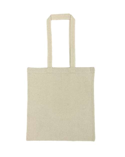 Lightweight Recycled Canvas Tote Bag with Extended Handle - Recycled Natural Front