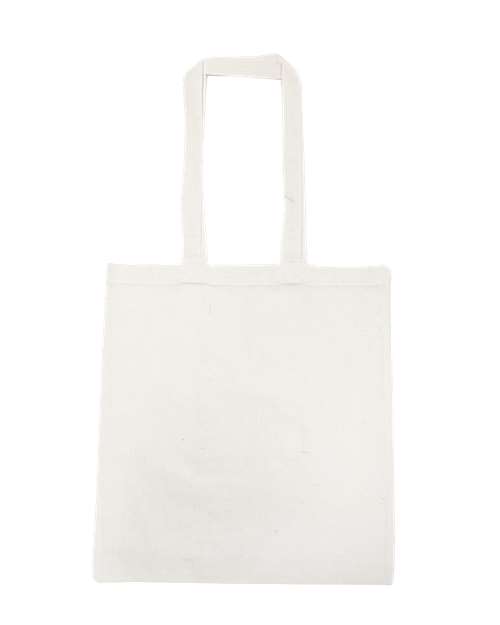 Lightweight Recycled Canvas Tote Bag with Extended Handle - White Front