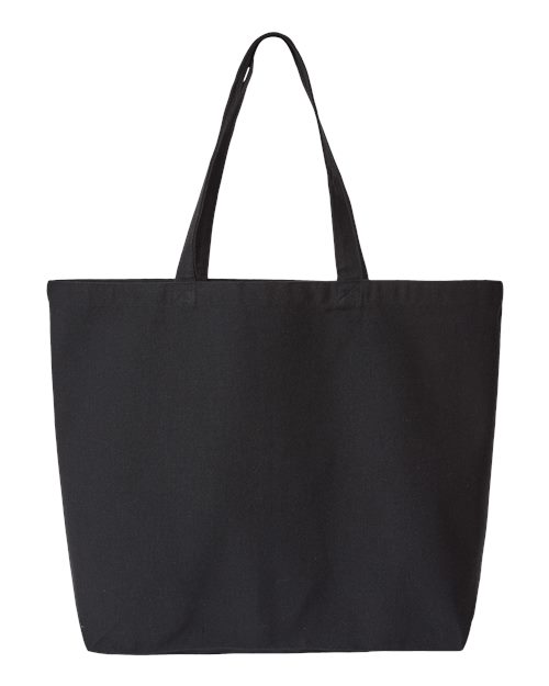 Jumbo Recycled Midweight Gusseted Canvas Tote - Recycled Black Back
