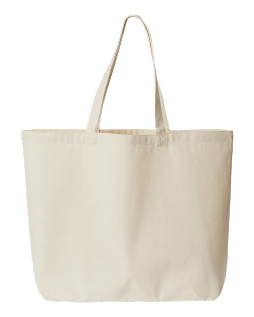 Jumbo Recycled Midweight Gusseted Canvas Tote - Recycled Natural Back