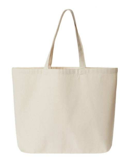 Jumbo Recycled Midweight Gusseted Canvas Tote - Recycled Natural Front