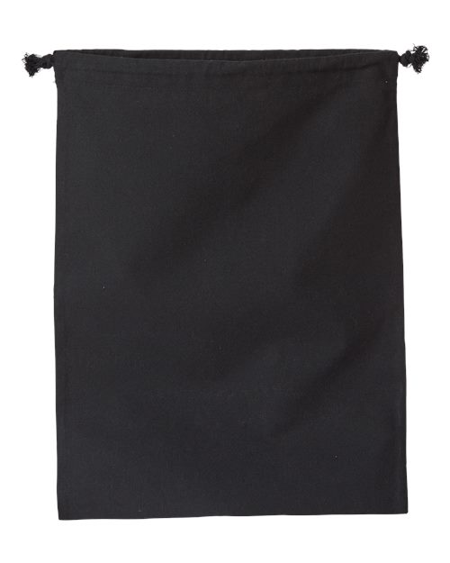Double Cinch Recycled Canvas Shoe and Accessory Bag - Recycled Black Front