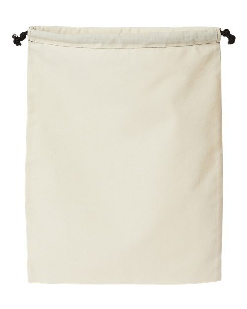 Double Cinch Recycled Canvas Shoe and Accessory Bag - Recycled Natural Front