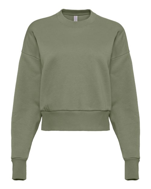 Women's Heavyweight Crewneck Sweatshirt - Light Olive Front