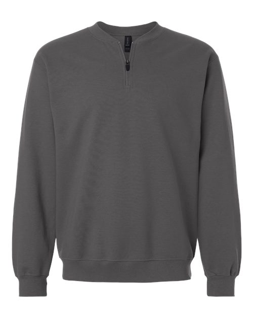 Unisex Softstyle® Midweight 1/4 Zip Sweatshirt - Charcoal Front