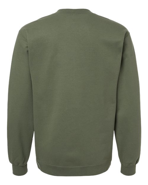 Unisex Softstyle® Midweight 1/4 Zip Sweatshirt - Military Green Back