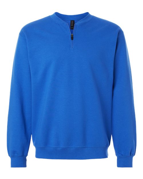 Unisex Softstyle® Midweight 1/4 Zip Sweatshirt - Royal Front