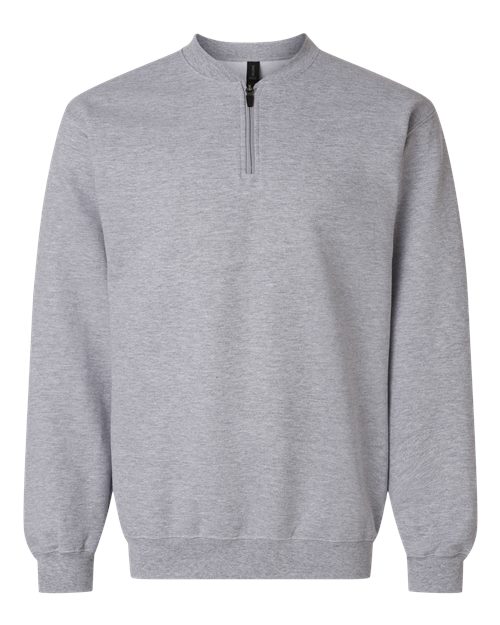 Unisex Softstyle® Midweight 1/4 Zip Sweatshirt - Sport Grey Front