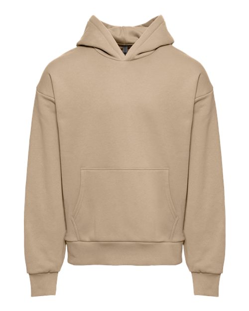 Unisex Heavyweight Fleece Hoodie Sweatshirt - Tan Front