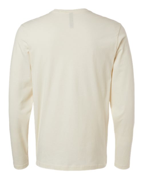 Unisex Cotton Long Sleeve T-Shirt - Natural Back