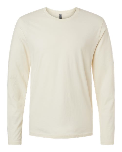 Unisex Cotton Long Sleeve T-Shirt - Natural Front