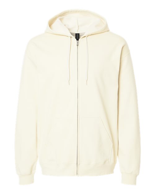Unisex Softstyle® Full-Zip Hooded Sweatshirt - Off White Front