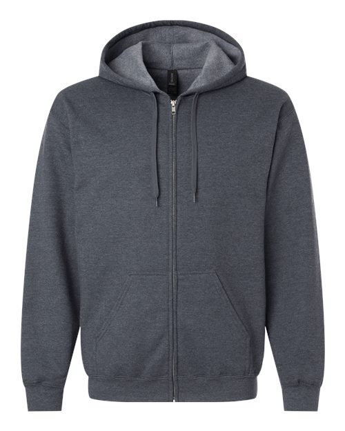 Unisex Softstyle® Full-Zip Hooded Sweatshirt - Dark Heather Front