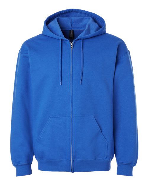 Unisex Softstyle® Full-Zip Hooded Sweatshirt - Royal Front