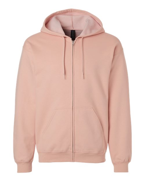 Unisex Softstyle® Full-Zip Hooded Sweatshirt - Dusty Rose Front