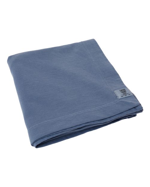 Garment-Dyed Fleece Dorm Blanket - Blue Jean Front