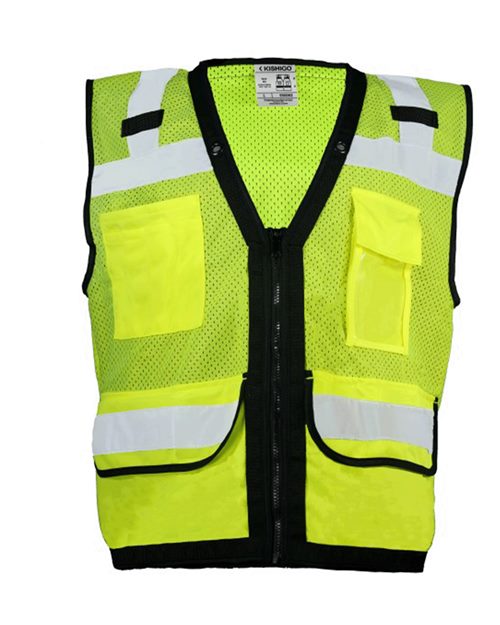 Unisex Economy Surveyors Vest - Lime Front