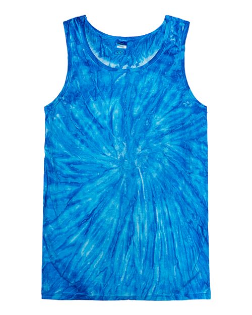 Colortone Unisex Tie-Dyed Tank Top - Neon Blueberry Front